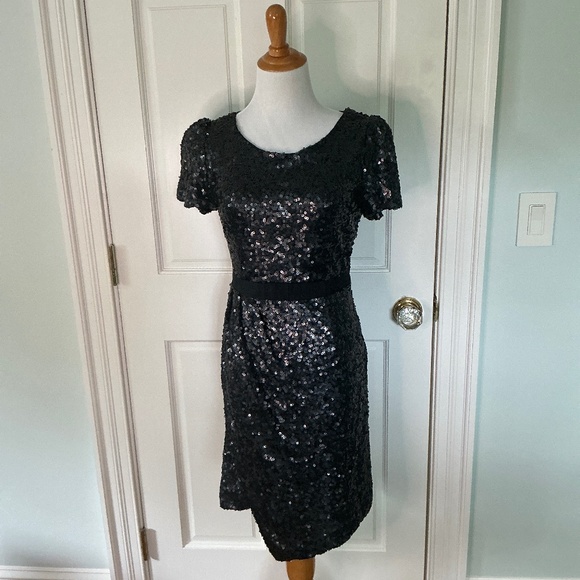 MM Couture by Miss Me Black Sequin Dress Size Medium Short Sleeve - Picture 1 of 5
